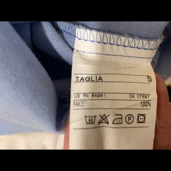 Benetton blue ramie (like linen)dress with belt - Picture 4 of 6